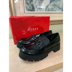 Black Chunky Loafers New With Box Retro Trendy The Guess Brand Womens Size 9.5